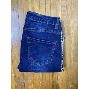 Frank Lyman High Rise Jean 6 Animal Print Style 193130u Dark Wash Skinny Ankle